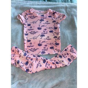 Toddler pink dinosaur pajamas